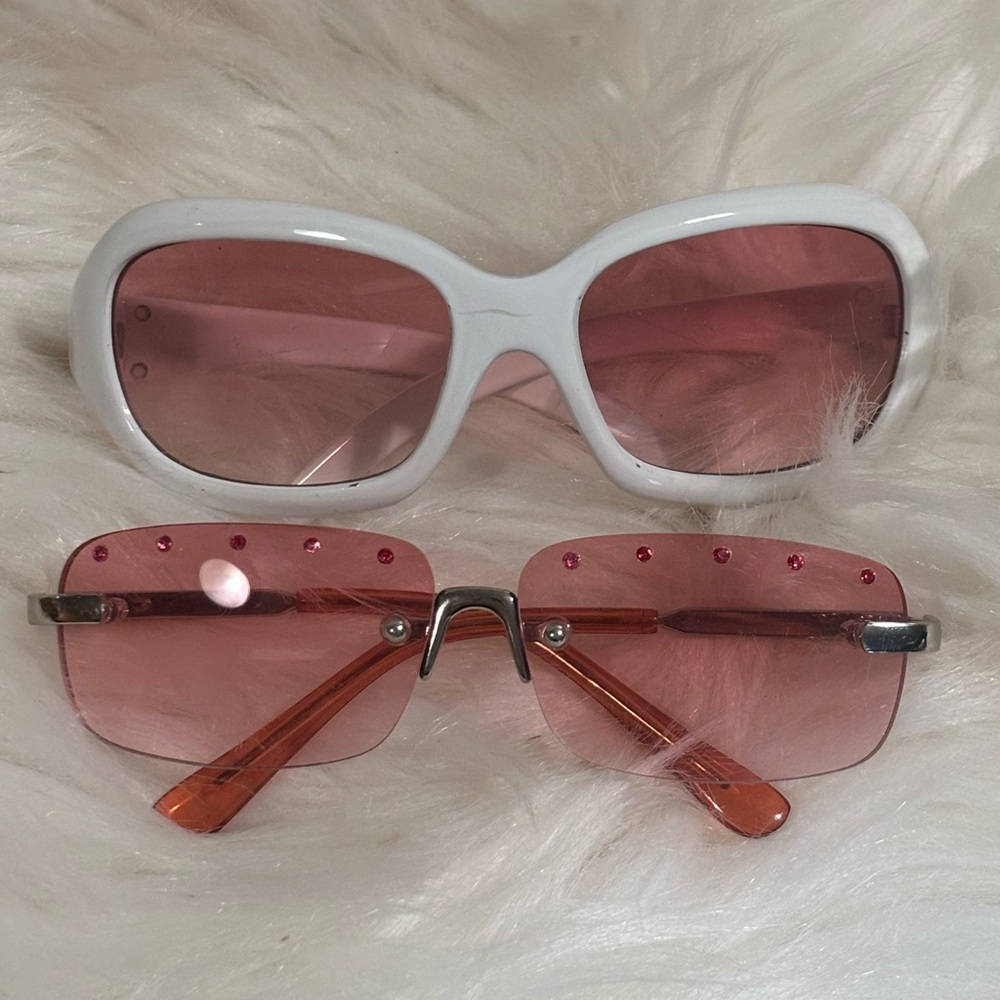 Doll or Infant Stylish Pink and White Sunglasses Preloved